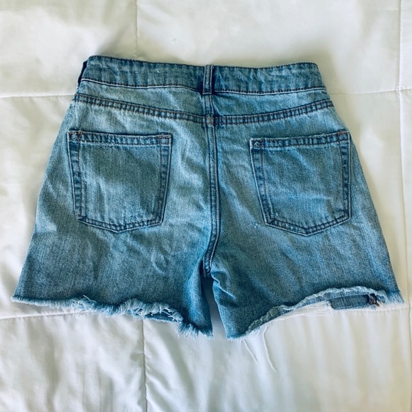 High Rise Distressed Denim Shorts - Picture 2 of 7